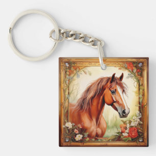 Wilde en vrije paarden sleutelhanger