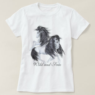Wilde en vrije paarden t-shirt