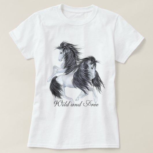 Wilde en vrije paarden t-shirt (Design voorkant)