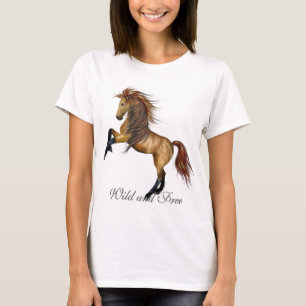 Wilde en vrije paarden t-shirt