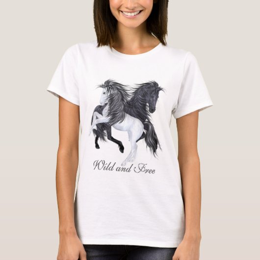 Wilde en vrije paarden t-shirt (Voorkant)