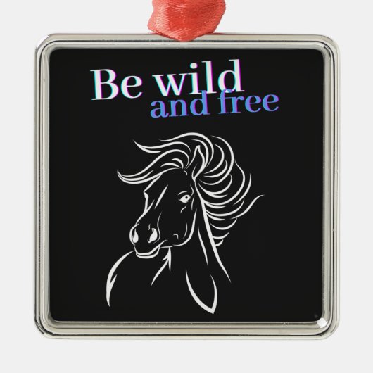 Wilde en vrije paarden zijn metalen ornament (Voorkant)
