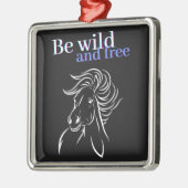 Wilde en vrije paarden zijn metalen ornament (Links)