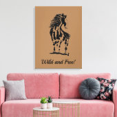 Wilde en vrije paardenbont (glanzend) canvas afdruk (Insitu (Woonkamer))