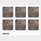 Wilde en Vrije Quote Golden Dragonfly Vierkante Sticker (Vel)