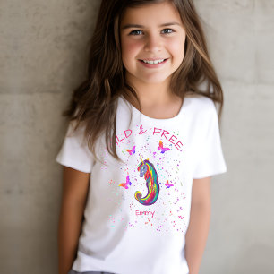 Wilde en vrije Unicorn Sparkles met Butterflies T-shirt