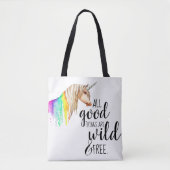 Wilde en Vrije Unicorn Tote Bag (Voorkant)