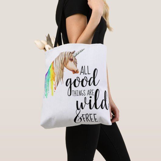 Wilde en Vrije Unicorn Tote Bag (Dichtbij)