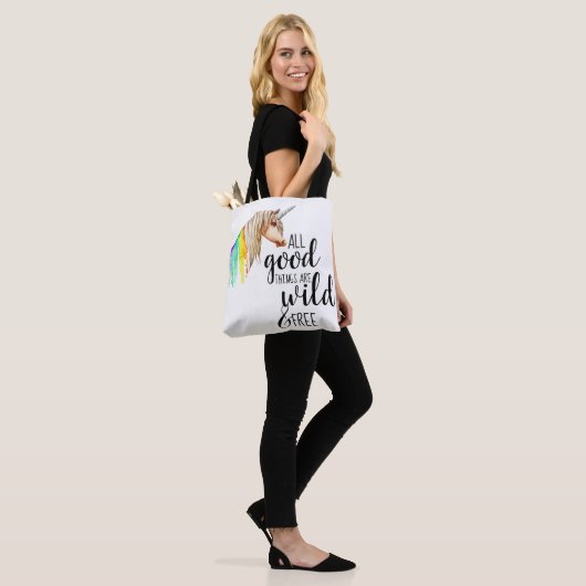 Wilde en Vrije Unicorn Tote Bag (Op model)