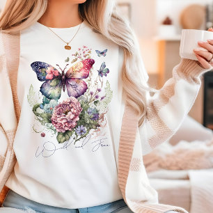 Wilde en vrije vlinderbloemigen Tri-Blend shirt
