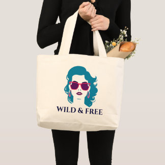 Wilde en vrije vrouw scheiden single vrijheid grote tote bag