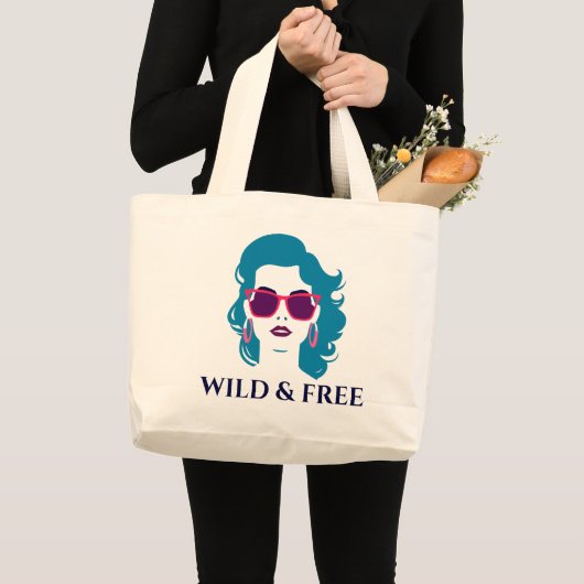 Wilde en vrije vrouw scheiden single vrijheid grote tote bag (Voorkant (product))