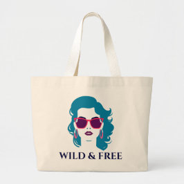 Wilde en vrije vrouw scheiden single vrijheid grote tote bag