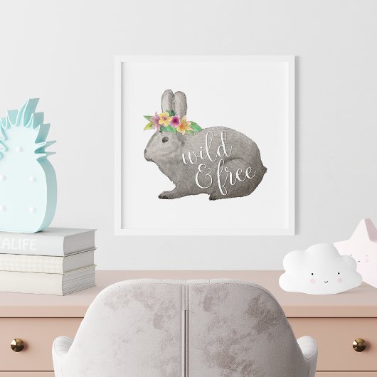 Wilde en vrije Waterverf Boho Rabbit Poster