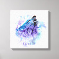 Wilde en Vrije Waterverf Wolf - Mixed Media