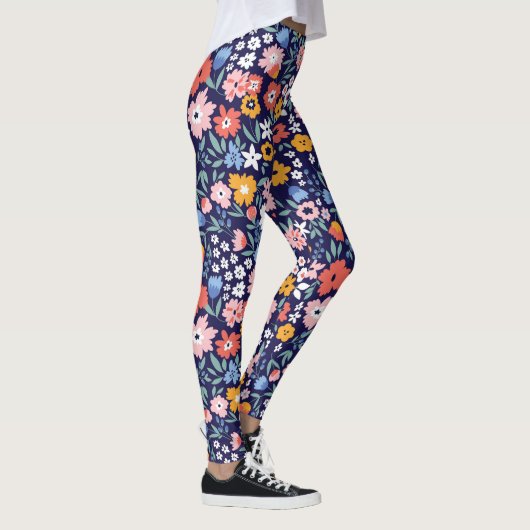 Wilde en vrije zomerbloemen leggings (Rechts)