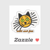 Wilde en vrije zwarte kat sticker (Vel)
