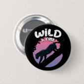 Wilde en vrije zwarte oerwouden ronde button 5,7 cm (Voorkant /achterkant)