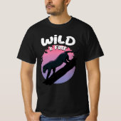 Wilde en vrije zwarte oerwouden t-shirt (Voorkant)