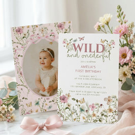 Wilde en Wonderbaarlijke Wildebloem 1e Verjaardag Kaart