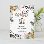 Wilde en Zes Leopard drukken 6e verjaardag Kaart (Staand voorkant)