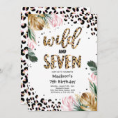 Wilde en Zeven luipaard afdrukken 7e verjaardag Kaart (Voorkant / Achterkant)