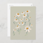 Wilde esthetische Chamomile Chamomile Delicate Flo Feestdagenkaart (Voorkant / Achterkant)