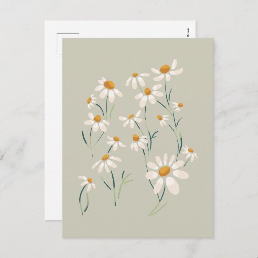 Wilde esthetische Chamomile Chamomile Delicate Flo Feestdagenkaart (Voorkant / Achterkant)