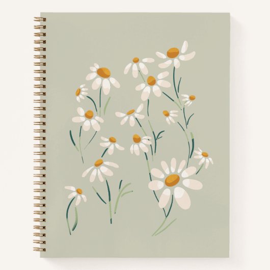 Wilde esthetische Chamomile Chamomile Delicate Flo Notitieboek (Voorkant)