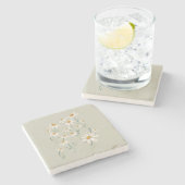 Wilde esthetische Chamomile Chamomile Delicate Flo Stenen Onderzetter (Zijkant)