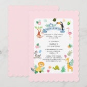 Wilde Exotische Dieren Meisje 1e Verjaardag Jungle Kaart (Voorkant / Achterkant)