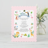 Wilde Exotische Dieren Meisje 1e Verjaardag Jungle Kaart (Staand voorkant)