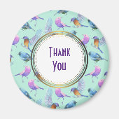 Wilde exotische vogels in Waterverf Dank u wel Magneet (Voorkant)