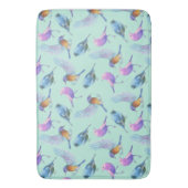 Wilde exotische vogels kleurrijk Waterverf patroon Badmat (Voorkant Verticaal)