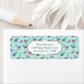 Wilde exotische vogels kleurrijk Waterverf patroon Etiket (Insitu)