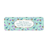 Wilde exotische vogels kleurrijk Waterverf patroon Etiket (Voorkant)