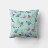 Wilde exotische vogels kleurrijk Waterverf patroon Kussen (Achterkant)