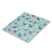 Wilde exotische vogels kleurrijk Waterverf patroon Tegeltje (Zijkant)