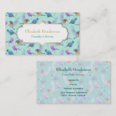 Wilde exotische vogels kleurrijk Waterverf patroon Visitekaartje (Voorkant / Achterkant)