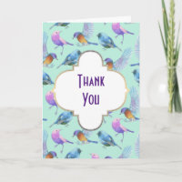 Wilde exotische vogels kleurrijke Waterverf bedank