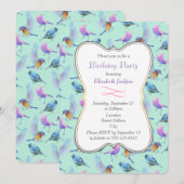 Wilde exotische vogels Waterverf verjaardagsfeest Kaart (Voorkant / Achterkant)