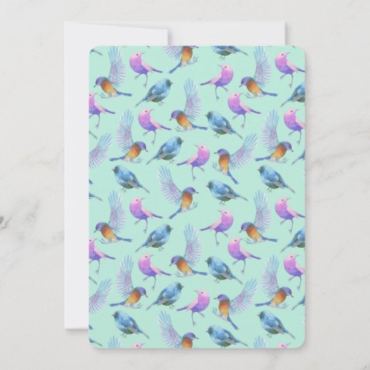 Wilde exotische vogels  Waterverf verjaardagsfeest Kaart (Achterkant)