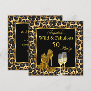 Wilde & Fabulous Gouden Luipaard Hoge Hakken Verja Kaart