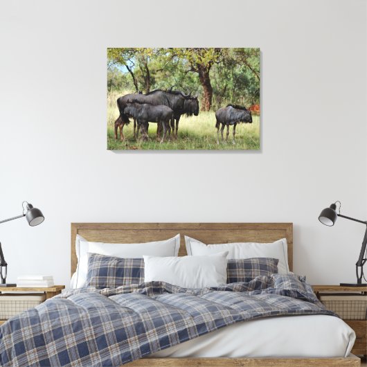 Wilde familie in Zuid-Afrika Canvas Afdruk (Insitu (Slaapkamer))