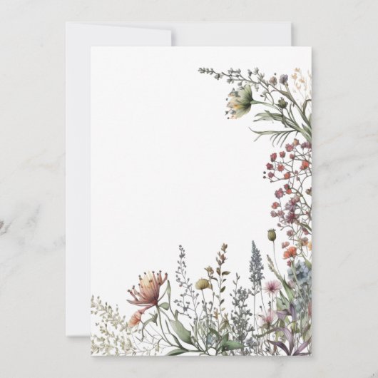 wilde fauna en flora boho baby shower uitnodiging (Achterkant)