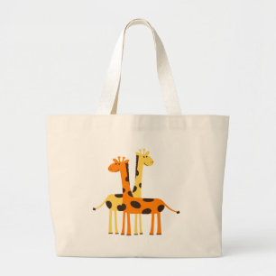 wilde fauna in giraffe africa safari grote tote bag