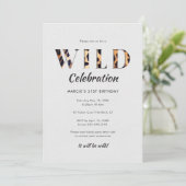 Wilde Feest Luipaardprint Kaart (Staand voorkant)