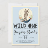 Wilde Feest Uitnodiging | Kleine Wasbeer (Voorkant)