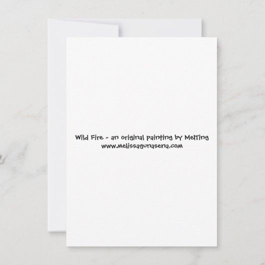 Wilde Fire Horse Greetings Kaart (Achterkant)