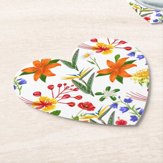 Wilde floral kartonnen onderzetters (Gekanteld)